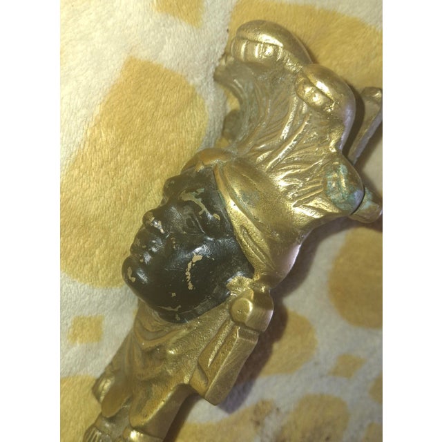 C1860 French Maison Bagues Gilt & Patinated Bronze Male Figural Wall Sconce For Sale - Image 11 of 12