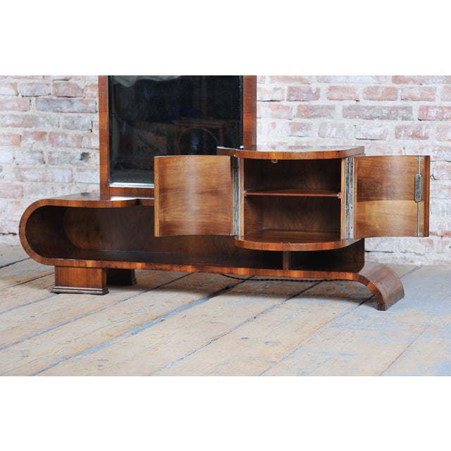 1930s Czech Art Deco Dressing Mirror in Walnut, 1930s For Sale - Image 5 of 15