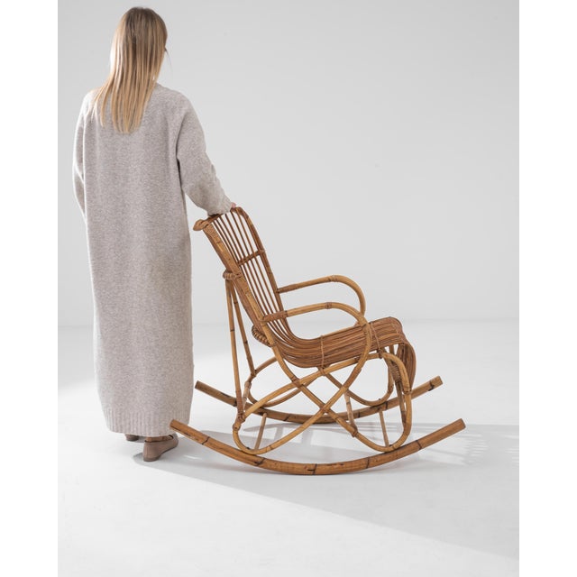 1960s French Rattan Rocking Chair | Chairish