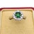 Late 20th Century Mellerio Platinum Daisy Ring - 1ct Natural Emerald & Diamonds - Signed, Size 8.5 For Sale - Image 4 of 10