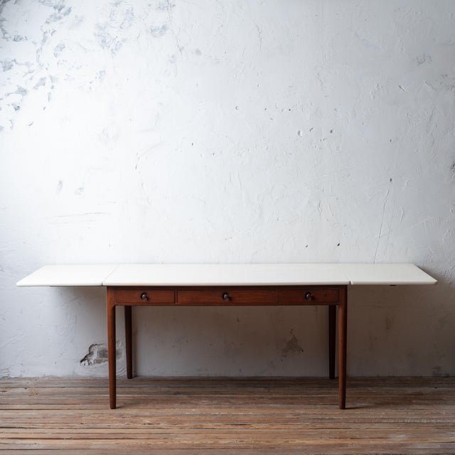 Mid-Century Modern Hans Wegner Drop Leaf Desk at-305 for Andreas Tuck, 1955 For Sale - Image 3 of 12