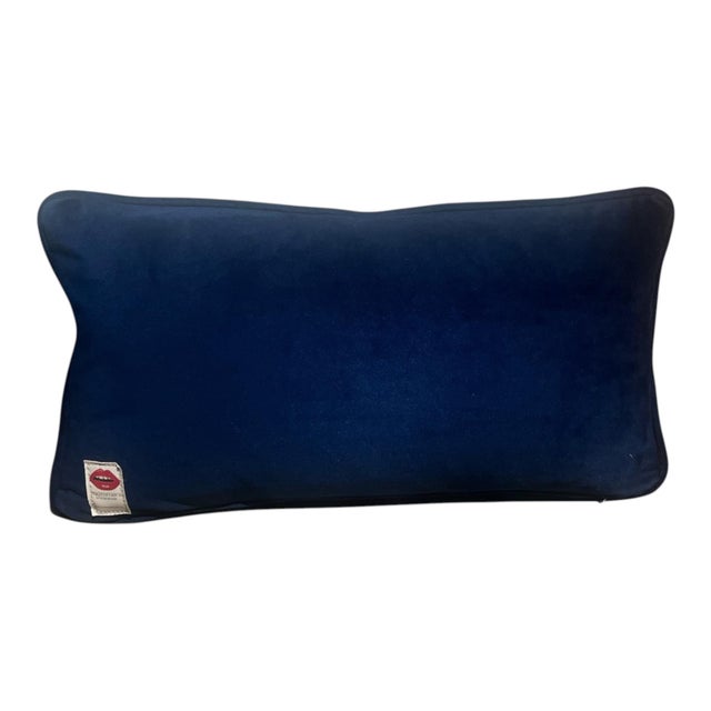 Contemporary Needlepoint "Love You" One of a Kind Hand-Embroidered Pillow For Sale - Image 3 of 3