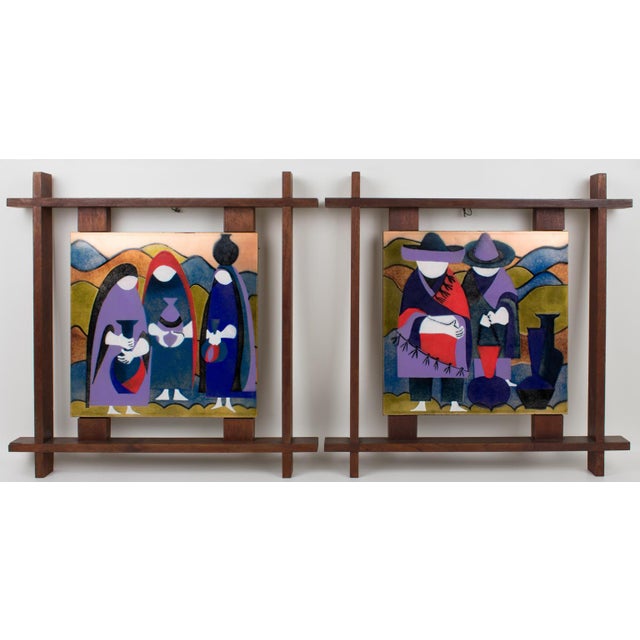 Judith Daner (1936-2023) designed these stunning Mid-Century Modernist enamel-on-copper artworks in the 1950s. The one-...