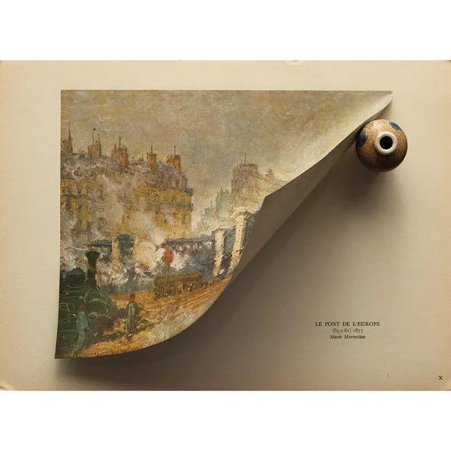 The School of Paris 1950 After Claude Monet "The Bridge of Europe" First Edition Parisian Full-Color Print For Sale - Image 3 of 8