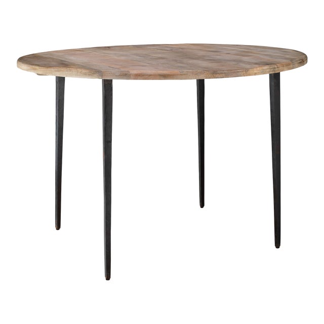 Farmhouse Wood & Iron Bistro Table For Sale