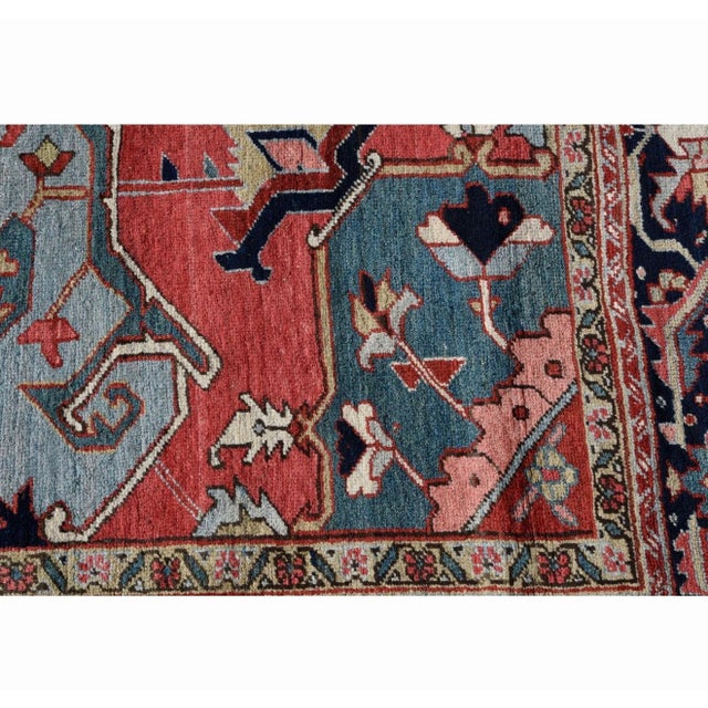 Persian Antique Persian Heriz/Serapi Rug 12'5" X 16'5" For Sale - Image 3 of 8