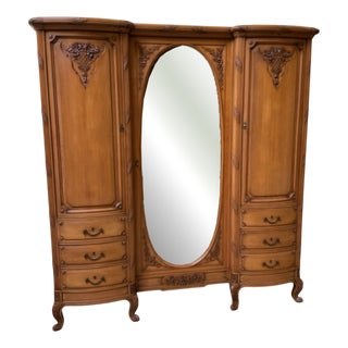 Antique Art Nouveau Wardrobe, 1910 For Sale