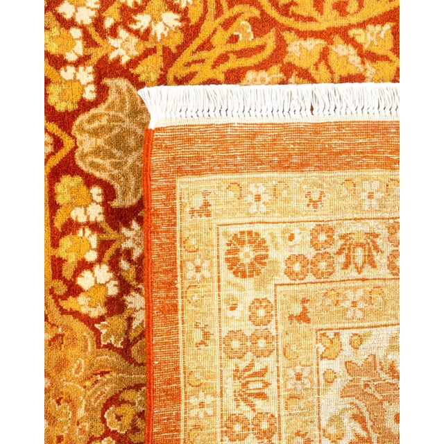 2000 - 2009 Mogul, One-of-a-Kind Hand-Knotted Area Rug - Orange, 8' 2" x 10' 10" For Sale - Image 5 of 8