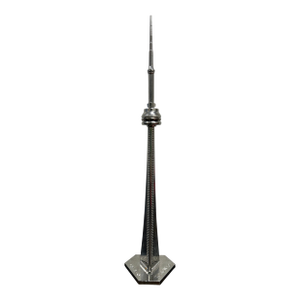 Cn Tower Silver Metal Souvenir 11" Canada Toronto Statue Architecture Figurine