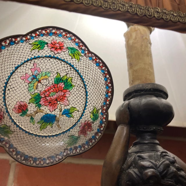 Chinoiserie Late 19th Century Plique a Jour Scalloped Plate For Sale - Image 3 of 3