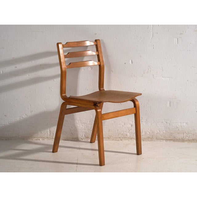 Chairs in Beech and Moulded Plywood, Central Europe, 1960, Set of 3 For Sale - Image 10 of 12