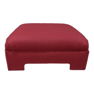 1980s Fully Upholstered Square Parsons Ottoman For Sale