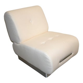 Vintage Lounge Chair in White, 1970s For Sale