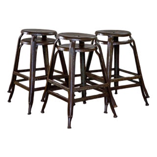 Industrial Stools by Pierre-Henry Nicolle, 1950s, Set of 6 For Sale