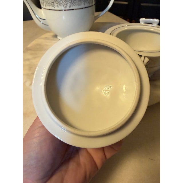 Seyei Fine China Japan Tea Set "Brilliant" #3208 - Platinum Trim - Mint - 1970s For Sale - Image 15 of 16