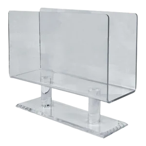 Vintage Post-Modern Lucite Sculptural Pedestal Magazine Rack Record Stand