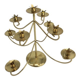 Vintage Brass Candelabra Tree For Sale