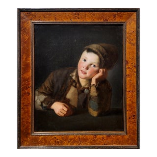 Portrait of a Child Coal Worker -19th Century Victorian Oil Painting For Sale
