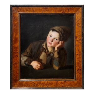 Portrait of a Child Coal Worker -19th Century Victorian Oil Painting