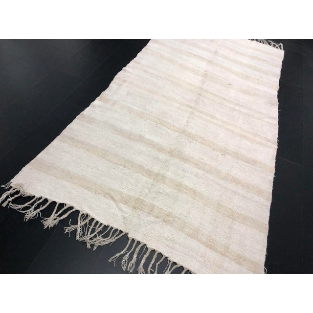 Vintage Modern Turkish Hemp Kilim Rug- 5′4″ × 10′9″ For Sale - Image 4 of 11