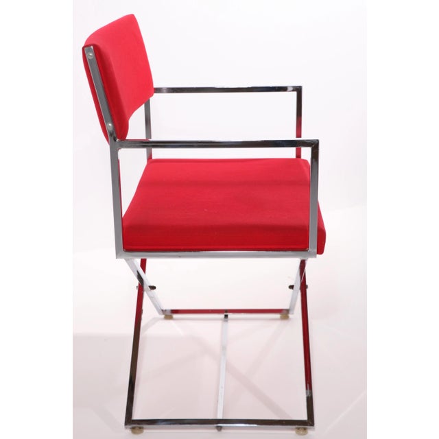 1970s Chrome Directors Chair by Virtue Bros. Of Los Angeles / Bon Marche For Sale - Image 5 of 9