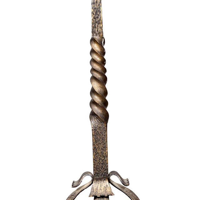 Late 19th Century Pair of Art Nouveau Wrought Iron Andirons For Sale - Image 5 of 9