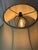 1940s Mid-Century Modern Urn Style Brass Lamp With Champagne Softback Bell Lamp Shade, Scalloped Trim at the Top and 9223 Stamp on Bottom For Sale - Image 5 of 9