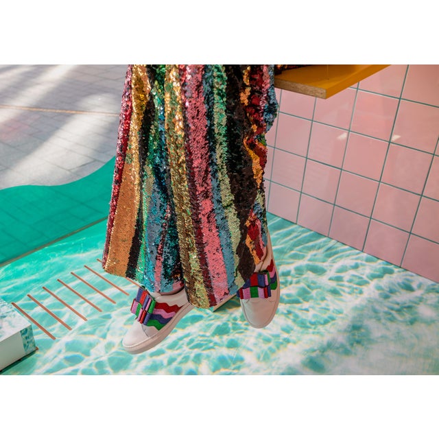 "Rainbow Sequins" Contemporary Abstract Limited Edition Original Print For Sale