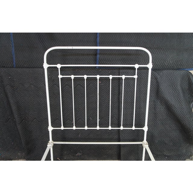 Antique Victorian French Country Farmhouse Cast Iron Twin Bed Boho Chic For Sale - Image 4 of 10