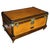 This exceptional Louis Vuitton trunk is distinguished by its superb orange canvas, its full chocolate-colored leather...