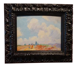 1930s Mabel Sumerlin: Desert Highway Painting, Framed