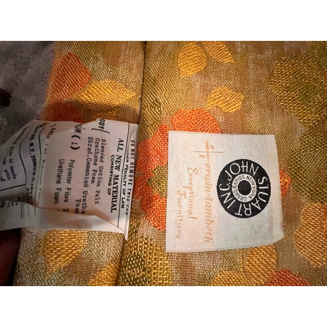 Mid-Century Modern 1960s Erwin-Lambeth for John Stuart 3-Piece Curved Sectional Sofa — Mid-Century Modern, Original Fabric, 225″ For Sale - Image 3 of 10