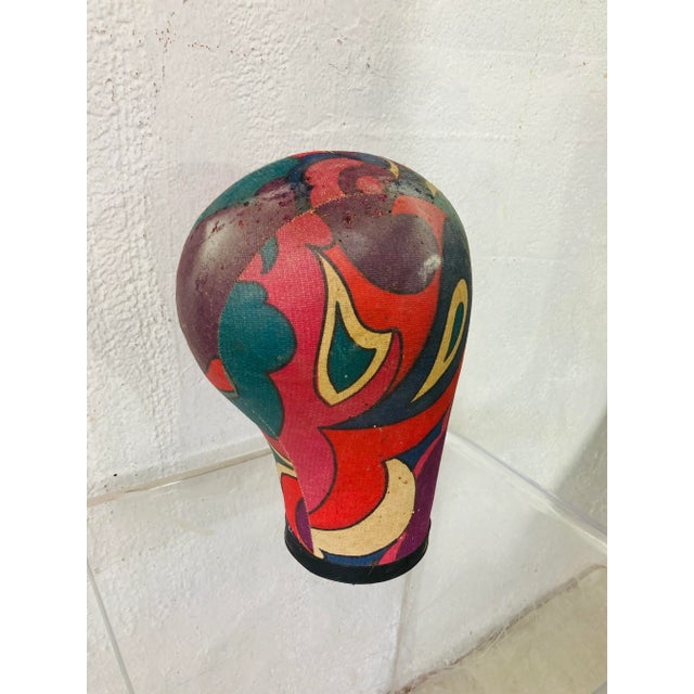 Red Pucci Style Vintage Hat Form For Sale - Image 8 of 8