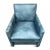 Blue Leather Rivet Club Chair For Sale - Image 4 of 6
