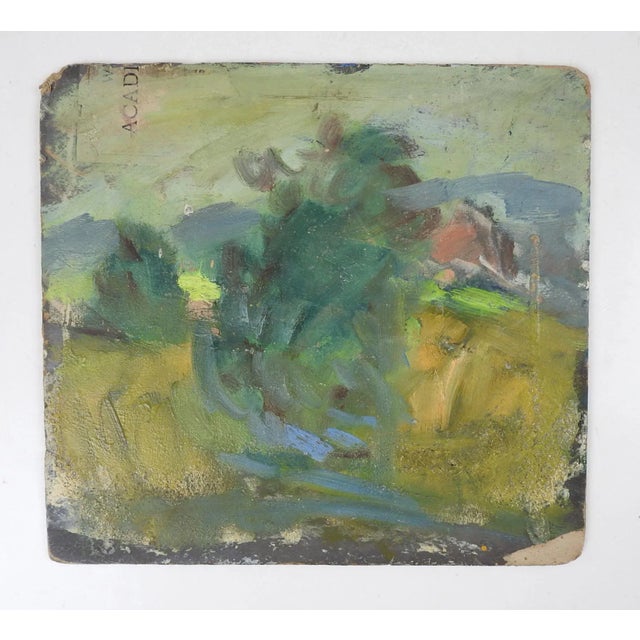 Rustic Vintage Plein Air Impressionist Pond & Autumn Trees Landscape Painting For Sale - Image 3 of 4