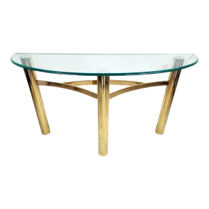MCM Tubular Brass Console Table Vintage