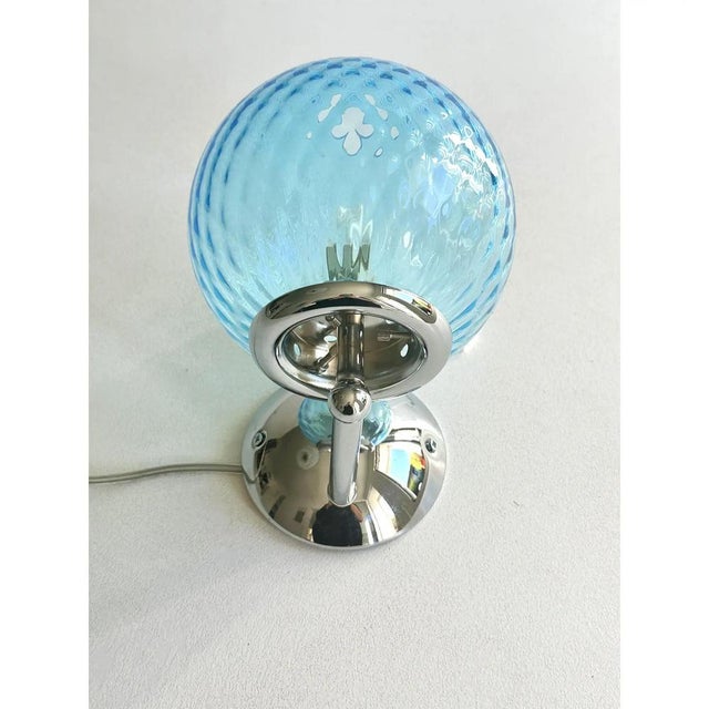 Glass Sculptural Light-Blue Ballotton Murano Glass Wall Sconces by Simoeng, Set of 2 For Sale - Image 7 of 8