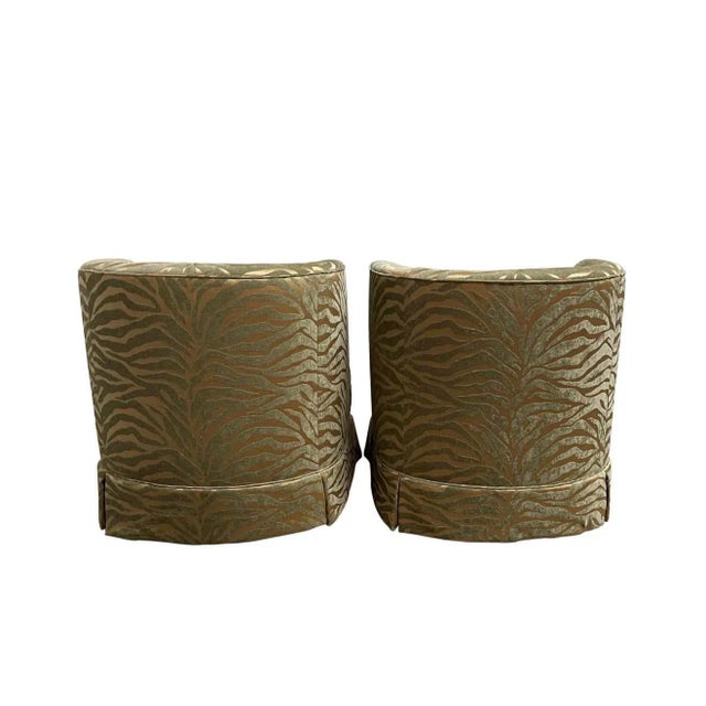 Milo Baughman 1970's Swivel Barrel Back Chairs, Milo Baughman Style - A Pair For Sale - Image 4 of 13