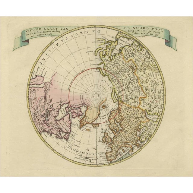 Antique Map of the Northern Hemisphere For Sale