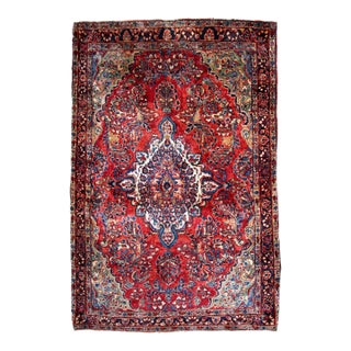 1920s, Handmade Antique Persian Sarouk Rug 3.10' X 5.4' For Sale
