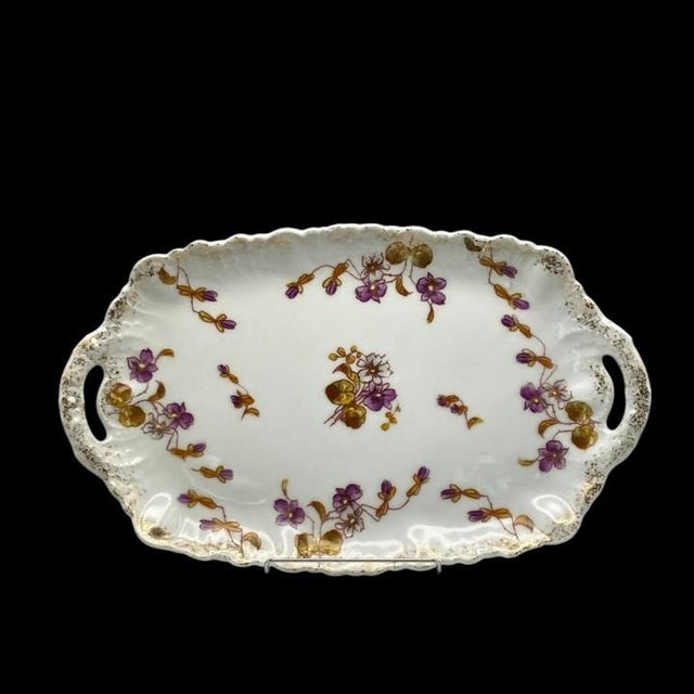 Limoges Ak CD Antique Hand Painted Porcelain Tray / Platter 13.5-inch (Klingenberg/Dwenger) France 1900's For Sale - Image 12 of 18