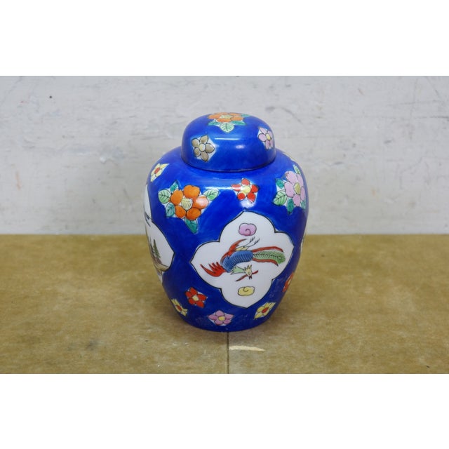 Mid 20th Century Vintage Japanese Export Porcelain Temple Jar Mt Fuji Dragon Motif Chinoiserie For Sale - Image 5 of 13