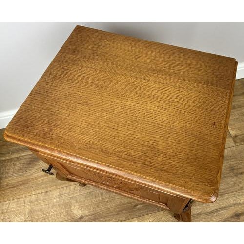 Vintage French Bedside Tables in Oak, Set of 2 For Sale - Image 11 of 14