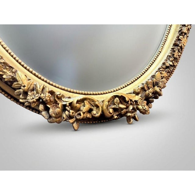 Rococo French Rococo Style Oval Mirror For Sale - Image 3 of 4