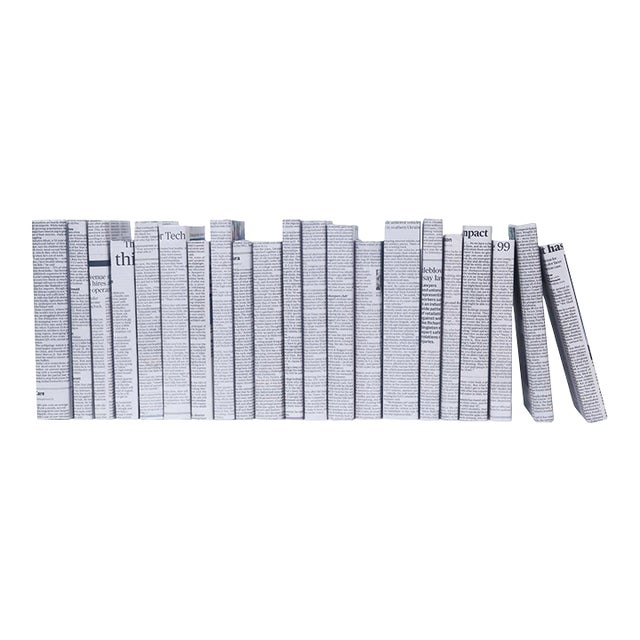 Decorative Books - Newspaper Paper Wrapped Books - Grey Books By The Foot For Sale