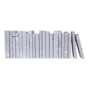 Decorative Books - Newspaper Paper Wrapped Books - Grey Books By The Foot