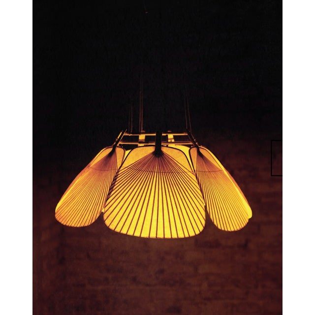 Ceiling lamp designed by Ingo Maurer (1932-2019) for Design M, Munich, known as the SHICHI model from the “Uchiwa” series,...