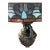 Vintage Rose Petal Tiffany Style Table Lamp With Brass Base For Sale