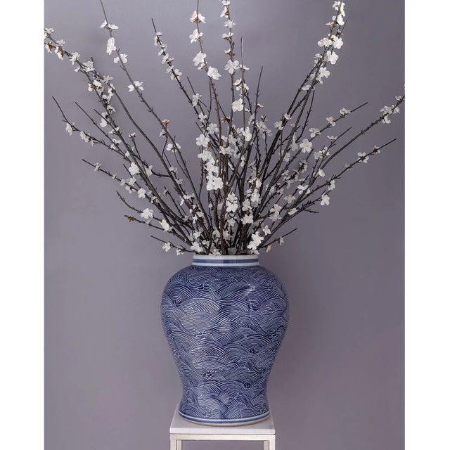 Chinoiserie Aegean Wave Jar, Large For Sale - Image 3 of 5