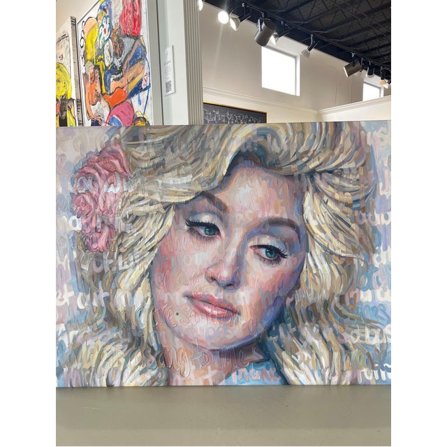 Quotes within painting: "I'm optimistic about whatever is going to happen. We all have a childhood dream that when there...